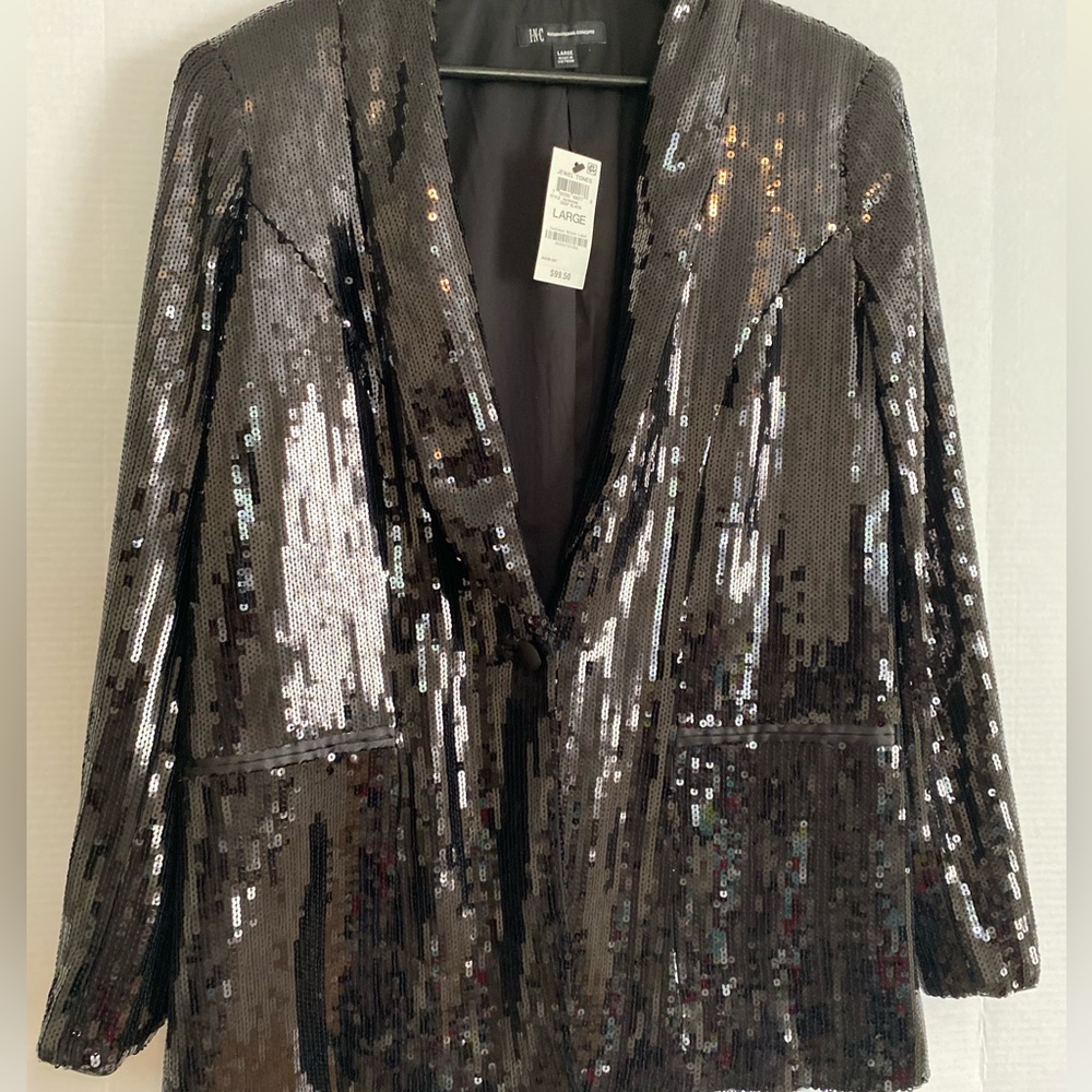 INC black Sequined Jacket. New with Tags!!!